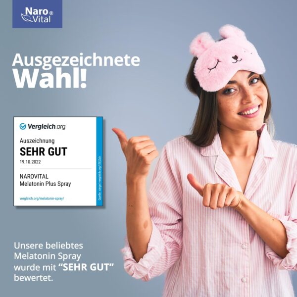Melatonin Einschlafspray hochdosiert - natürliches Schlafhormon bei Jetlag - Ashwagandha, Passionsblume, Lavendel, Baldrian, Melisse - Alternative zu Tabletten - 30 ml - 0, 5mg Melatonin pro Sprühstoß – Bild 5