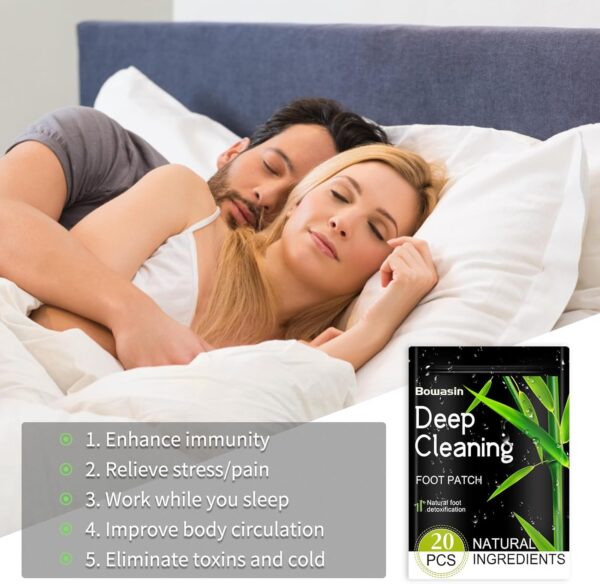 20 Stück Entgiftungspflaster Füße,Detox Fußpflaster Entgiftung,Entgiftungspflaster Füße Original,Deep Cleansing Foot Pads,für Stressabbau & Tiefschlaf 100% natürliche Fußpads (Wermutgras) – Bild 2