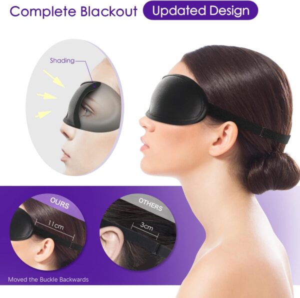SLIJAR 3D Schlafmaske für frauen herren,Ultradünnes design,Verstellbar Gummiband,Sleeping mask schwarz,Lichtblockierend und atmungsaktiv,Reise gadgets,schlafbrille für Reise,Yoga,Seitenschläfer – Bild 2