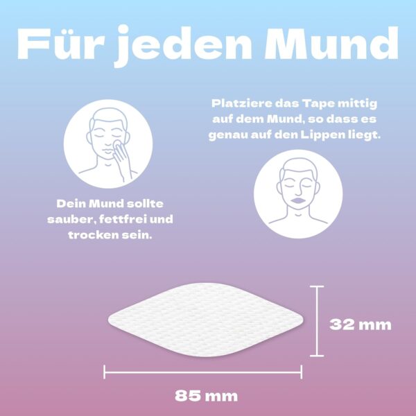Mouth Tape for sleeping (30 Stück) - anti schnarch Sleep Tape - Innovatives Mund Tape in Lippenform - for Beard – Bild 6