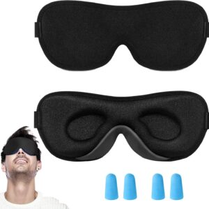 Thoquene Schlafmaske, 3D Schlafmaske für Frauen Herren Lichtblockierend, Angenehm und Atmungsaktiv zu Tragen