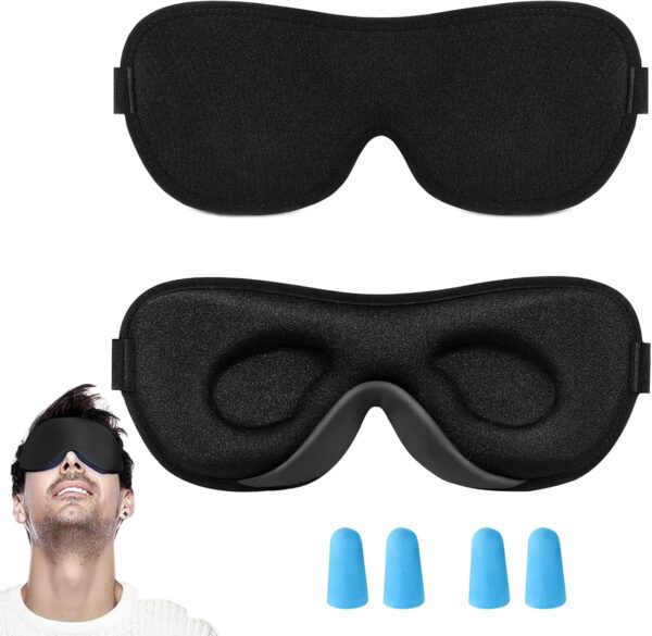 Thoquene Schlafmaske, 3D Schlafmaske für Frauen Herren Lichtblockierend, Angenehm und Atmungsaktiv zu Tragen