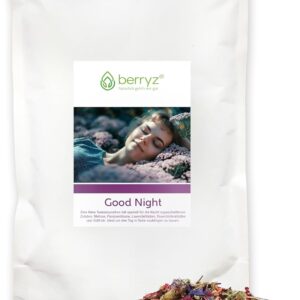 Gute-Nacht Tee mit Melisse, Passionsblume, Lavendel, Rosenblüten, Süßholz | Speziell für die Nacht zugeschnittene Zutaten