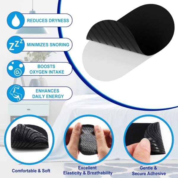 Mundpflaster Schlafen, Mouth Tape for sleeping, 30 Stück Mundpflaster gegen Schnarchen mit Starkem Halt auch, Atmungsaktive Schnarchstopper-Pflaster, Hautfreundlich & Schmerzfrei Entfernbar – Bild 3