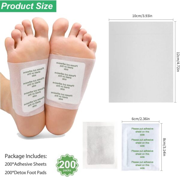 200pcs Detox Fußpflaster Entgiftung, Entgiftungspflaster Füße, Natürliche Detox Pflaster, für Stressabbau und Tiefschlaf, Körper zu Reinigen – Bild 2