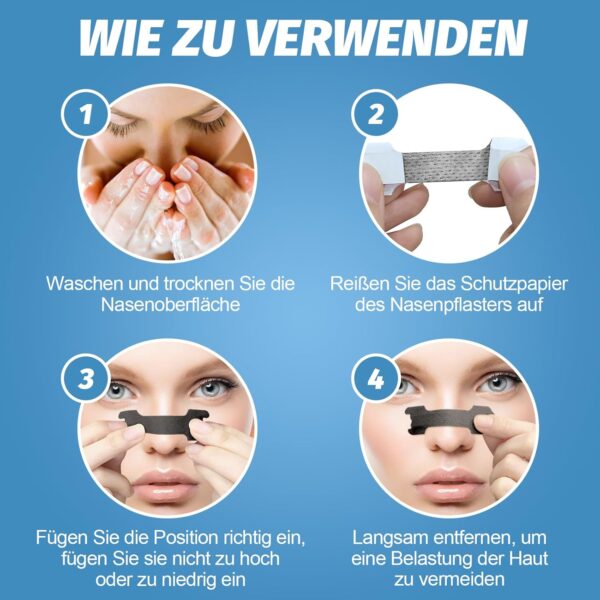 50 Stück Nasenpflaster Schnarchen, Nasenpflaster Besser Atmen, Anti Schnarch Nasenstrips, Nasenpflaster Sport, Anti Schnarch Pflaster Schnarchpflaster, Schnarchstopper, Nasal Strips für Schlaf – Bild 4