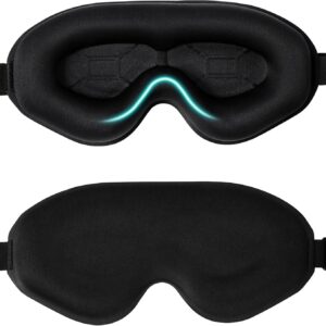 Blendura Schlafmaske, Schlafmasken für Herren Frauen 3D-Augenhöhlen und verstellbares Gummiband Bequem Schlafmaske Bequem Lichtblockierende Augenmaske Sleep Mask für Reise, 1 Packung