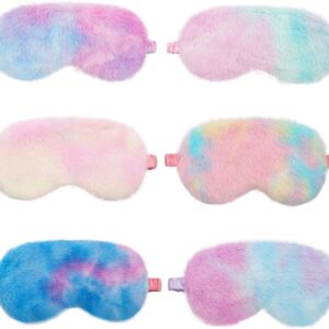 Soleeya 6 Stück Schlafmasken Set, Schlafmaske Kinder Schlafmaske Weich Plüsch Süße Schlafmaske Mädchen Bequem Plüsch Augenmaske Schlafmaske Lustig Schlafmasken für Kinder Mädchen