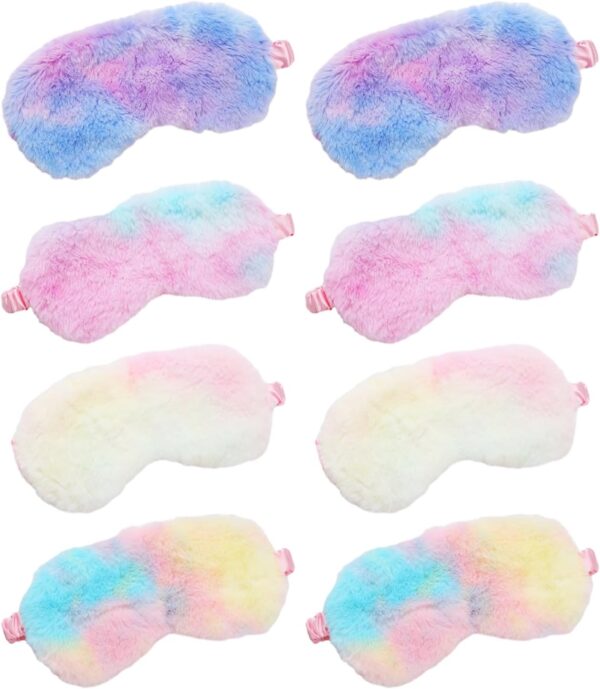 8 Stück Bunte Augenmasken, Plüsch-Kinderschlaf-Augenmasken, Schützen Den Schlaf Der Kinder, Geeignet Für Nickerchen, Reisen Und Andere Anlässe, Ideale Geschenke Für Familie Und Freunde