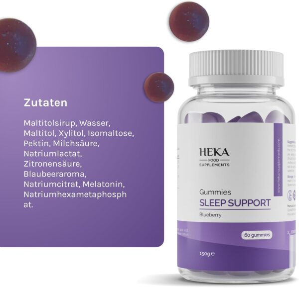 Melatonin Gummies - 100% Vegan - Melatonin Hochdosiert - Einschlafhilfe Erwachsene - 60 Stück - Melatonin-Spray-Alternative - Sleep Supplement - Besserer Schlaf - Zuckerfrei - Ohne Gluten und Laktose – Bild 8