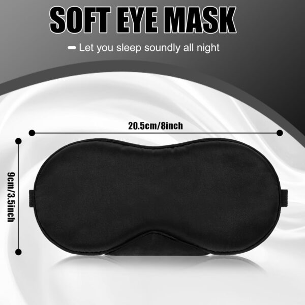 2 Stück Schlafmaske, Augenbinde Schlafen Weiche Schlafmaske Herren Frauen, Sleep Mask Seide Guter Lichtblockierende Schlafbrille mit Verstellbarem Gummiband für Reisen Yoga Nickerchen – Bild 2