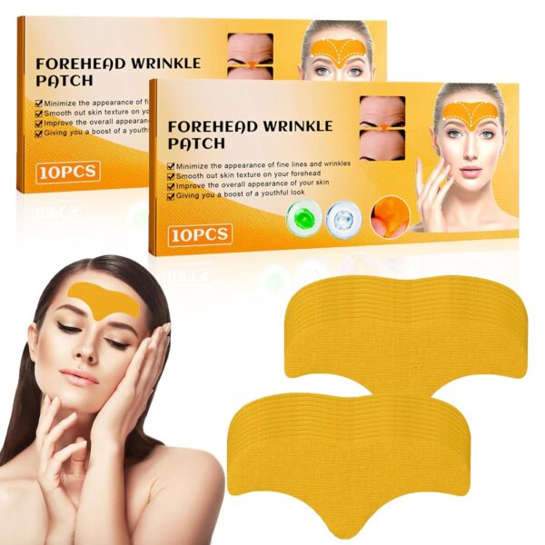 20 Stück Anti Falten Stirn Pad, Anti Aging Gesichts Anti-Falten-Patches, Forehead Wrinkle Pflaster, Stirnpflaster für Falten zur Glättung Feiner Linien Und Fältchen Sowie
