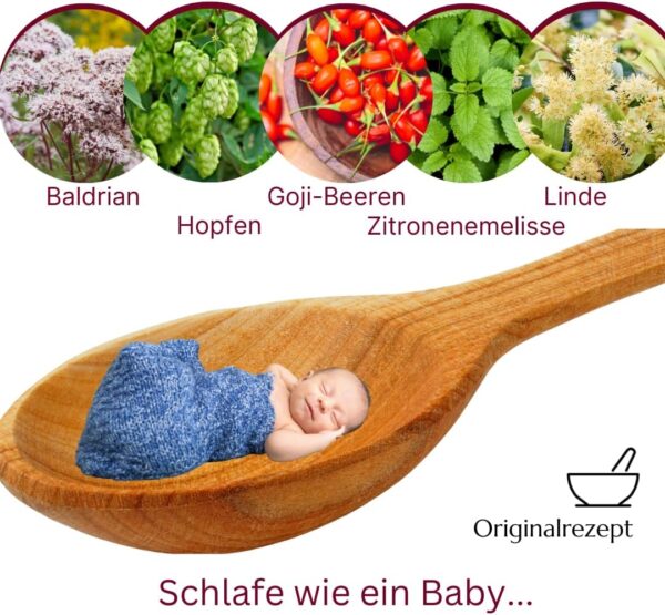 Green idea – SCHLAFMITTEL - KRÄUTER-SIRUP mit Baldrian, Hopfen, Goji Beeren - Einschlafhilfe ohne Alkohol, ohne Melatonin - ohne künstliche Zusätze VEGAN - 500 ml – Bild 3