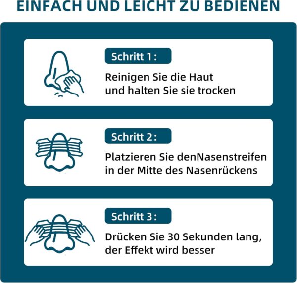 Nasenpflaster Besser Atmen, 60 Stück Anti Schnarch Transparent Nose Strips, Den Schlaf Verbessern, Nasenstrips Geeignet zum Schlafen und Trainieren, Nasenpflaster Lindert Verstopfte Nase (61 x 21 mm) – Bild 8