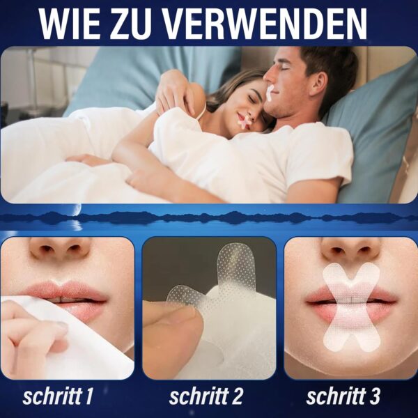 120 Stück Mouth Tape for Sleeping,Mundpflaster gegen Schnarchen,Anti Schnarch Mund Tape,Schnarchpflaster Hilft Gegen Schnarchen Sleep Tape, für Schnarchen Verhindern Besser Schlafen Und Atmen – Bild 4