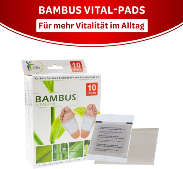 G&M Bambus Detox Fußpflaster, 10 Entgiftungspflaster für Füße, 100 % natürliche Wellness Energiepflaster, Deep Cleansing für Stressreduktion und Entschlackung des Körpers im Schlaf – Bild 2