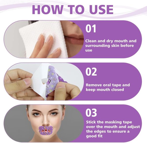 60 Stück Mouth Tape for Sleeping, mouth tape for sleeping, Mundpflaster Schlafen, Anti Schnarch Pflaster, Hautfreundliche Sohle, Hilft Gegen Schnarchen und Developing the Habit of Nasal Breathing – Bild 6