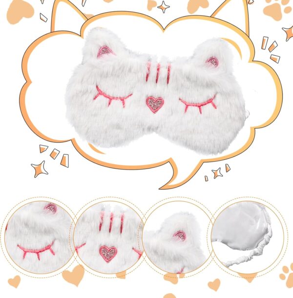 Schlafmaske für Kinder,3 Stück niedliche Tier-Schlafaugenmaske, Plüsch-Gesichtsmaske,Reise-Schlafaugenmaske,Schlafhilfe,verstellbare Augenmaske, dehnbar, weich und bequem,Schlafaugenmaske（Stil 1） – Bild 4