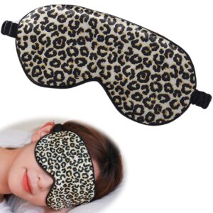 Seiden-Schlafmaske, bequeme und super weiche Augenmaske ultimative Schlafhilfe, Leopardenmuster-Stil Augenbinde