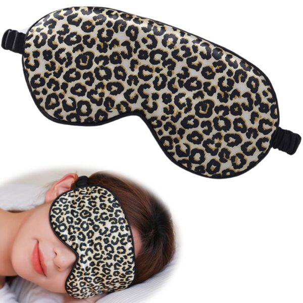 Seiden-Schlafmaske, bequeme und super weiche Augenmaske ultimative Schlafhilfe, Leopardenmuster-Stil Augenbinde