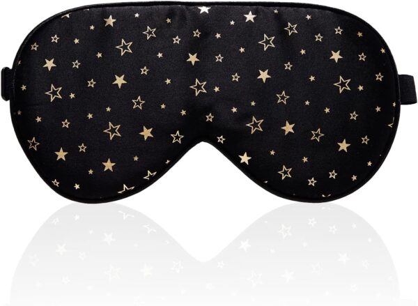 townssilk 100% Seiden-Schlafmaske mit verstellbaren Bändern, bequeme und super weiche Augenmaske ultimative Schlafhilfe, Augenbinde goldener Stern