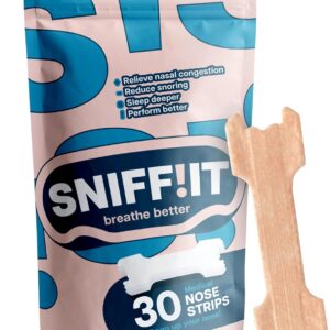 Sniffit Nasenstreifen gegen Schnarchen - 30 Stück Anti Schnarchen Nasenpflaster für einfacheres Atmen durch die Nase - Nose strips für erholsamen Schlaf & mehr Energie - Nasenpflaster Besser Atmen