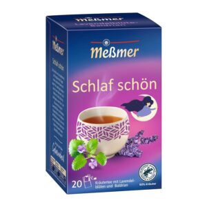 Meßmer SCHLAF SCHÖN | Lavendelblüte - Baldrian | 20 Teebeutel | Vegan | Glutenfrei | Laktosefrei