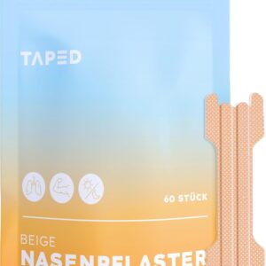 Nasenpflaster gegen Schnarchen (60 Stück) - Hautfarbene Anti Schnarch Nose Strips - extra stark - Nasenpflaster besser Atmen für mehr Breath im Alltag (60)