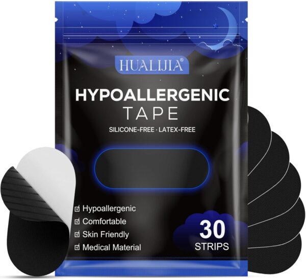 Mundpflaster Schlafen, Mouth Tape for sleeping, 30 Stück Mundpflaster gegen Schnarchen mit Starkem Halt auch, Atmungsaktive Schnarchstopper-Pflaster, Hautfreundlich & Schmerzfrei Entfernbar