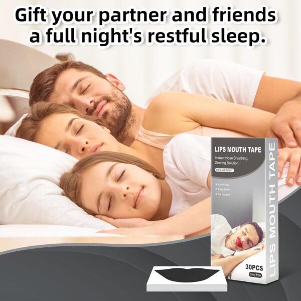 Mouth Tape for Sleeping,30 Stück Big Size Smiles Hypoallergene Klebebänder, Schlaf-Mund-Klebeband zur Verbesserung des Nachtschlafs, starke Haftung, schmerzfreie Entfernung – Bild 7
