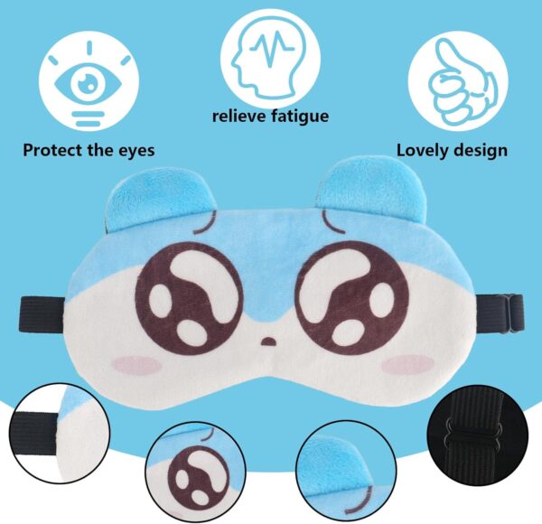 Schlafmaske für Seitenschläfer, 4 Stücke keverstellbares Gummiband Niedlichen Tier Augenmaske,Bequeme Atmungsaktive Schlafmaske für Herren Frauen,Augenbinde Schlafbrille, Lustig Weiche Schlafmaske – Bild 3