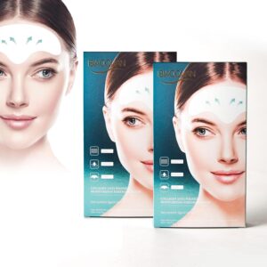 Shefave Stirnfalten Glätten Zornesfalte Pflaster 20 Stück, Hydrogel Pflaster Stirn Pad Gegen Falten, Collagen Maske Anti Falten Pflaster, Feuchtigkeit, Glättet Feine Linien und Fältchen
