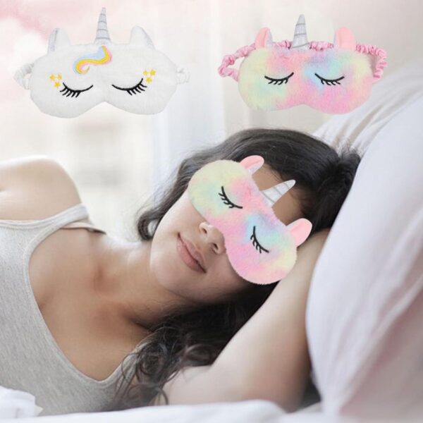 Dinghaole 2 Stück Schlafmaske Kinder Mädchen, Kinder-Augenmaske, Schlafmasken Einhorn, Schlafmasken Set für Kinder, Jungen, Mädchen, zum Schlafen, Mittagspause, Reisen, Pyjama-Party – Bild 5