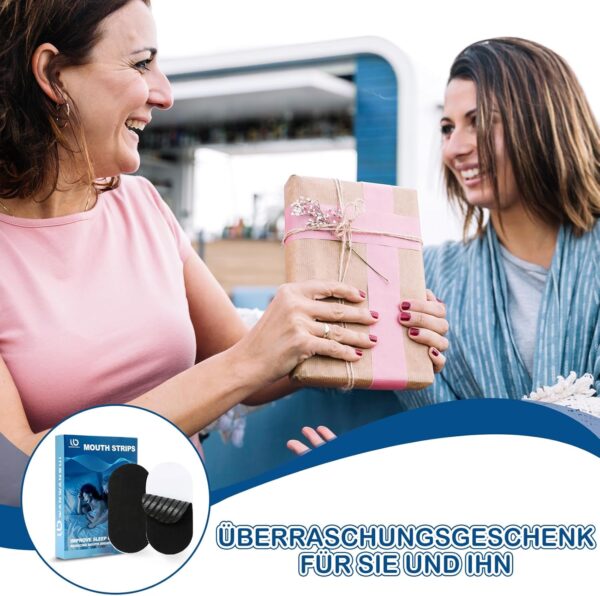 Scettar Mundpflaster Gegen Schnarchen, 50 Stück Schwarz Mouth Tape for Sleeping, Schnarchpflaster Verbessert das Durch Mundatmung Verursachte Schnarchen, Mundpflaster Schlafen Geeignet für Mundform – Bild 7