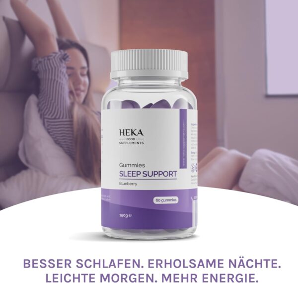 Melatonin Gummies - 100% Vegan - Melatonin Hochdosiert - Einschlafhilfe Erwachsene - 60 Stück - Melatonin-Spray-Alternative - Sleep Supplement - Besserer Schlaf - Zuckerfrei - Ohne Gluten und Laktose – Bild 3