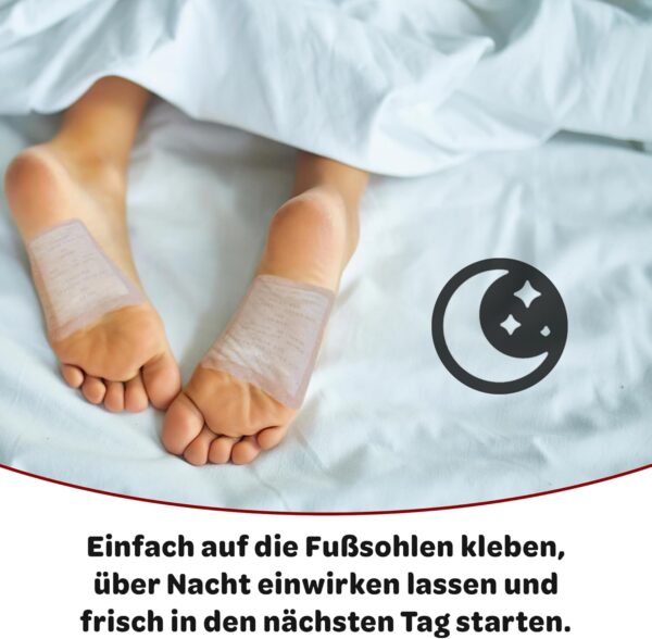 G&M Bambus Detox Fußpflaster, 10 Entgiftungspflaster für Füße, 100 % natürliche Wellness Energiepflaster, Deep Cleansing für Stressreduktion und Entschlackung des Körpers im Schlaf – Bild 4