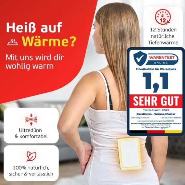 CURATHERM 10x Wärmepflaster Rücken Nacken und Schulter 12 Stunden angenehme Tiefenwärme Rückenwärmer Körperwärmer Bodywärmer selbsthafend luftaktiv – Bild 2