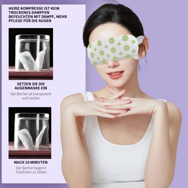 Augenmaske Wärmend 20Pcs Lavendel Dampf Augen Maske Schlafmaske Wärmebrille für Augenermüdung Augenringe, Migräne, lidrandpflege, Entspannung für die Augen – Bild 4