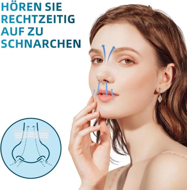 Nasenpflaster Besser Atmen, 60 Stück Anti Schnarch Transparent Nose Strips, Den Schlaf Verbessern, Nasenstrips Geeignet zum Schlafen und Trainieren, Nasenpflaster Lindert Verstopfte Nase (61 x 21 mm) – Bild 3