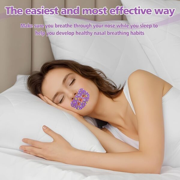 60 Stück Mouth Tape for Sleeping, mouth tape for sleeping, Mundpflaster Schlafen, Anti Schnarch Pflaster, Hautfreundliche Sohle, Hilft Gegen Schnarchen und Developing the Habit of Nasal Breathing – Bild 7