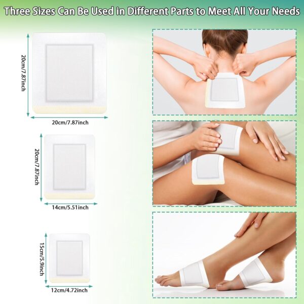YCCOKJJ 30 Stück Castor Oil Patches Einweg Selbstklebende Castor Oil Pack Bio Rizinusöl Pflaster, 3 Größen Rizinusöl Packungen, Sehr Saugfähig und ölbeständig Ohne Waschen(Ohne Öl) – Bild 3