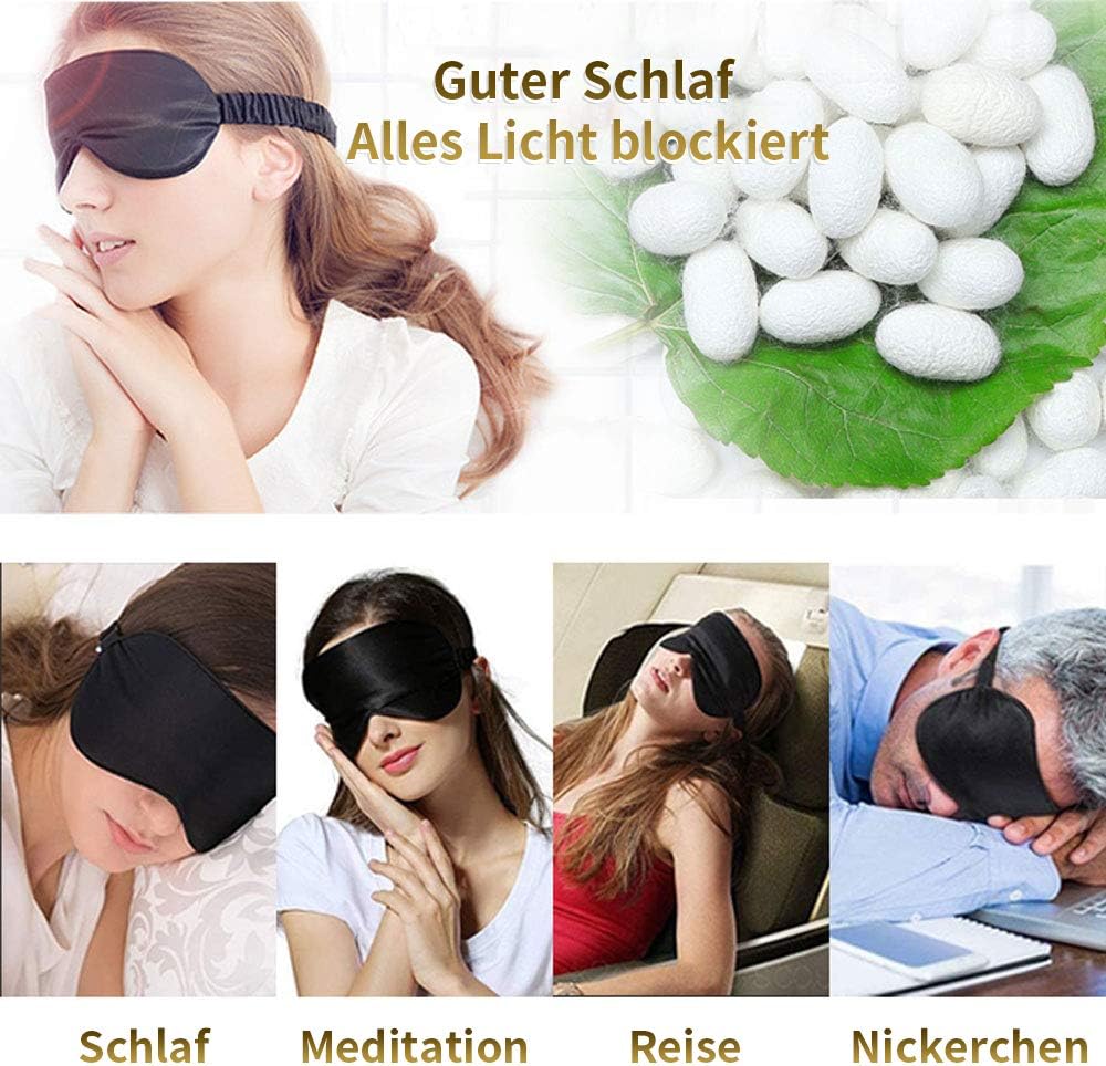 YUNCHI 100% Schlafmaske Seide Frauen Damen Herren Bequem Bio Satin Schlafbrille Silk Sleeping Eye Mask Augenmaske 19 Momme Reine Maulbeerseide Stoff Augenbinde Zum Schlafen (Rosa) – Bild 7