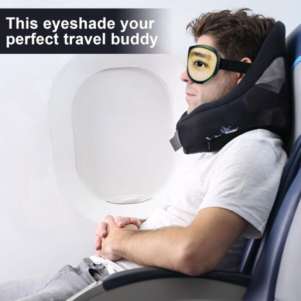 VIKSAUN 2 Stück Schlafmaske mit Augen, lustige Schlafbrille, Seidene Schlafmaske Augenmaske Augenschirm, Schlafbrille Bequem Lichtblockierende Augenmaske, für Yoga Reisen blockiert Licht (2 Stück) – Bild 2