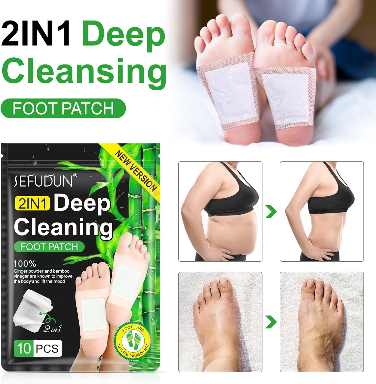 Fußschutz-Pflaster, tief reinigende, effektive Fußpolster, alle natürlichen Inhaltsstoffe für besseren Schlaf und Anti-Stress-Abbau, Ermüdung, steigert die Energie für die Fußpflege – 20 Pads – Bild 8