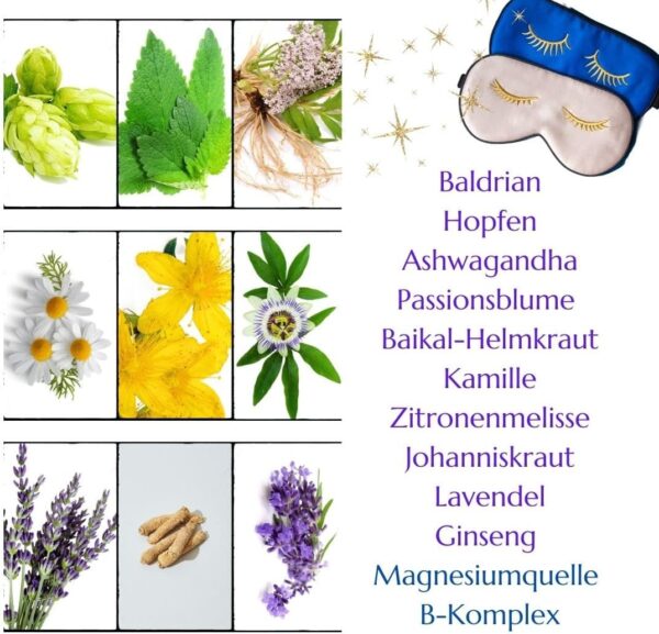 Green idea - SLEEPGREEN Schlaftabletten Besser einschlafen – Ashwagandha, Johanniskraut, L-Tryptophan, Baldrian, Hopfen – kein Melatonin – Beruhigungsmittel Mensch - Einschlafhilfe Erwachsene 90 kaps – Bild 5