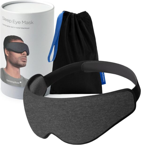 Ostrichpillow - Augenmaske | Ergonomische 3D-Maske | Passt Sich der Gesichtsform an | Maske zum Schlafen, Ausruhen, Entspannen | Blockiert Licht für Absolute Dunkelheit (Dark Night).