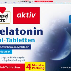 Doppelherz Melatonin – Trägt zur Linderung der subjektiven Jetlag-Empfindung bei – 120 leicht schluckbare Mini-Tabletten