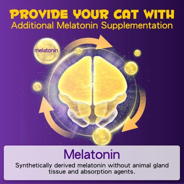 Melatonin für Katzen, Katzenschlafhilfe, Katze Melatonin fördert Entspannung & Tiefschlaf, Angst- & Stressabbau, geeignet für kleine bis große alle Katzen – Bild 4