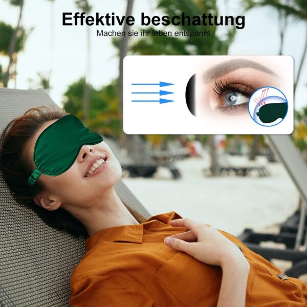supregear Seiden Schlafmasken, Bequeme Nachtschlaf Seiden Augenmaske Satin Augenabdeckung mit Gummiband für Yoga Reisen Nickerchen Frauen Männer, 4er-Pack, Farblich Sortiert – Bild 4