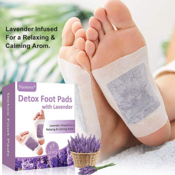 Detox Fußpflaster Vitalpflaster Fusspflaster, Lavendel Fusspflaster zur Entgiftung, Fußpflege-Pads mit Müdigkeit lindern, Schlaf verbessern, 20PC – Bild 2